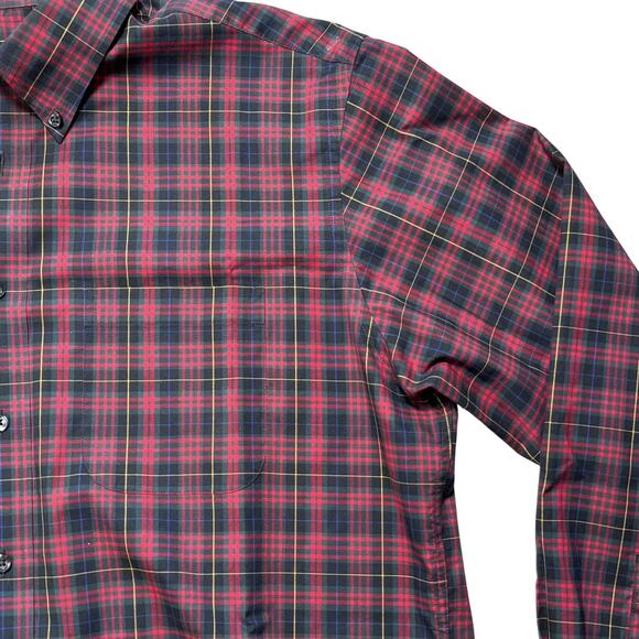 Jos. A. Bank Tailored Fit Tartan Plaid Shirt Long Sleeve Button Down Men's Large - Picture 4 of 8